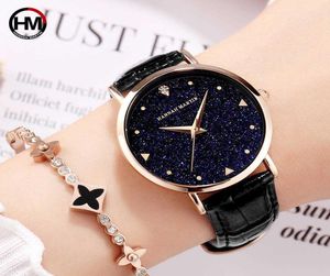 Top Luxury brand Japanese original imported movement quartz watch ladies waterproof leather flash Star Dial woman watch Clock 21059117201