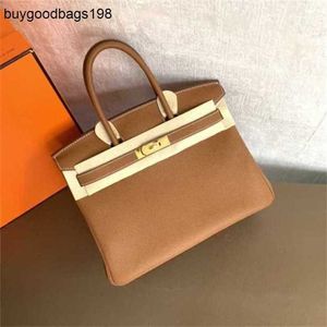 Designer Bags Birkinnss Handbags 30cmtogo Leather Upgraded Semi Manual Wax Thread Handbag Large Capacity 0MDC