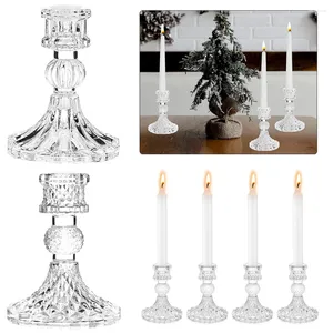 Candle Holders Crystal Glass Holder Stick Dinner Valentine'S Day Romantic Table Candlelight Ornaments Candlestick Wedding Decor