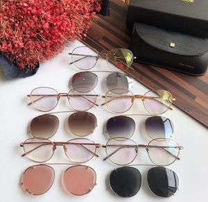 Linda Farrow LFL646 Branddesign -Clip Sonnenbrille Frauen Retro -Marke Designer gut Qualität Fashion Metal Übergroße Sonnenbrille8265560