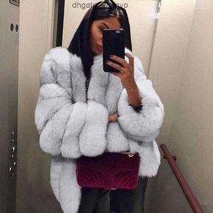 女性フェイクファーコート冬の太い女性オーバーコートウォームプラスサイズ豪華な毛皮のジャケットコートアウターウェア5xl