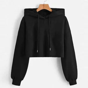 Damen Hoodies Herren Hoodie Frauen lässig Massive Kapuze -Sweatshirt -Gurt geteilt lose Langschläfe Crop Top Tunika Pullover