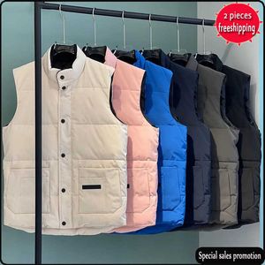 New Mens Freestyle Real Feather Down Winter Fashion Vest Body Warmer Advanced Waterproof Fabric Men Women Vests Jacket XZD5