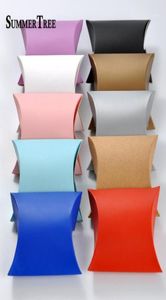 100pcs Wrap Pillow Candy Boxen Gold Pink White Black Silver Kraft Hochzeitsfeiern Bevorzugung Papier DIY Geschenkbox Supply Accessoires15809512