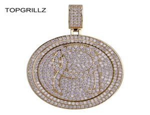 Topgrillz Qc Spinner Letter Pendant Necklace Iced Out Hip Hoppunk Gold Silver Color Chains For Men Cz Charms Jewelry Gift J19071331676488