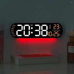Orologio da parete Display a monte a LED con 12/24 ore Decorazione per la casa elettronica