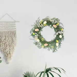 Decorative Flowers Round Easter Wreath Spring Garland Window Decoration Flower Door For Party Valentines