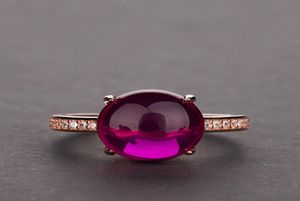 Anello Ruby in oro rosa 18k 100 Original 925 Sterling Silver Engagement Fead Anelli per Women Dichiarazione Gioielli di festa3392727