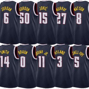 2023 Чемпион финалов 15 Jokic Basketball Jerseys 27 Murray Denvers Carmelo Энтони Майкл Портер-младший Аарон Гордон Бонс Хайленд Джефф Грин Женщины Молодежь XS-4XL