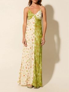 Casual Dresses CHQCDarlys Women Summer Floral Spaghetti Strap Maxi Dress Sexy Sleeveless Bodycon Slip Long