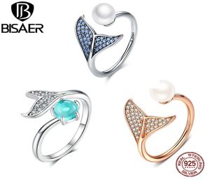 Bisaer 100 925 STERLING Gümüş Yüzük Kadınlar İçin Düğün Nişan Takı S925 GXR286 8039193