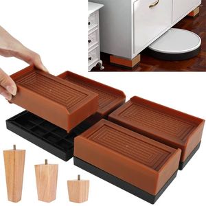 Camas de cadeira 4 Risers de mobília de mobília de embalagem Pesados Extensadores de mesa ajustáveis de mesa com suportes anti -slip suportes até 1102 libras