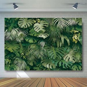 Dekoracja imprezy 1PC 150 cm 100 cm tropikalna dżungla zielona liść Pography tkanina tła