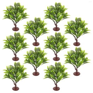 Decorative Flowers 10 Pcs Fake Simulate Plants Mini Trees Artificial Crafts Props Ornaments Plastic Architectural Model Child