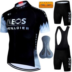 Fans Tops Tees Fahrrad Jersey Herren Set Sportbike MTB Hosen Ineos Sommerkleidung 2024 Fahrrad Lasergeschnittenes Hemd Bib E -Mail Q240511