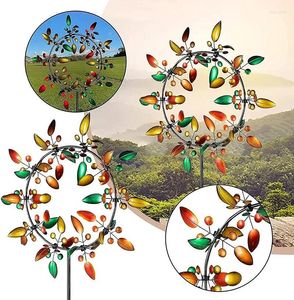 Estatuetas decorativas exclusivas Rainbow Color Metal Mill Windmill Spinners Wind Spinners