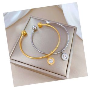 2023 sommararmband kvinnor rostfritt stål runda romer charm armband guldvattentäta smycken