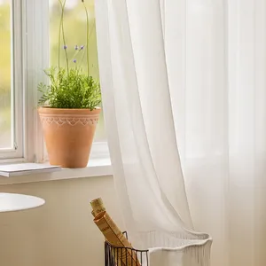 Vorhang Seide Textur kleiner Jacquard-Fensterbildschirm weiße Gaze ist helldicht und sehr weich