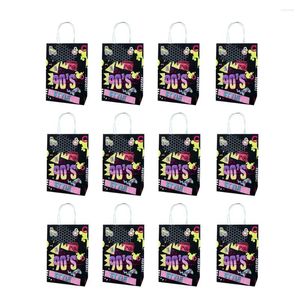 Presentförpackning 12st Disco Ball Party Paper Bags Rock Music Theme Supplies för 90 -talets födelsedag S Prom Decor