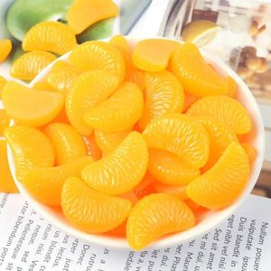 Party Decoration 10 PCS enkla falska orange skivor Livtro mini Artificial Fruit Miniatures Realistic Harts Diy Accessories