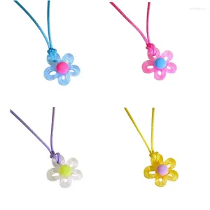 Pendant Necklaces Colorful Floral Neckchains Eye Catching Necklace Choker Stylish And Feminine Clavicle Chains For Everyday Wear Dropship