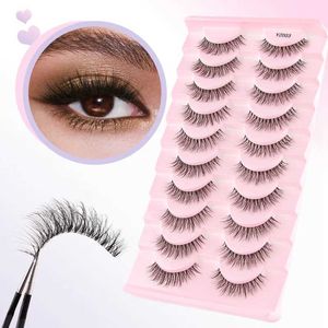 Ложные ресники Shidishangpin 5/10 двойной ресниц Extension 3D Mink Half Natural Makeup Artificial Cils Maquiagem Q240510