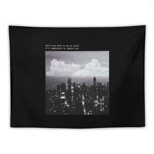 Wandteppiche Goodnight N Go NYC Skyline Clouds Tapisserie -Dekor süß an der Wand