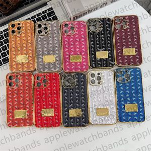 iPhone for iPhone Case Designer iPhone Case for iPhone 15 Pro Max 14 Pro Max 13 14 Plus 15 Plus 11ケースファッションモノグラムレザーゴールドエッジングショックプルーフフルカバレッジフォネケース