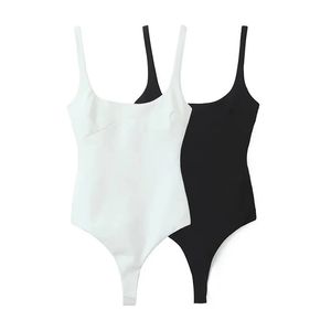 Feminino y2k sexy branco magro magro de verão colarinho de colarinho sem mangas, sem costas feminino de traje feminino de traje de rua 240423