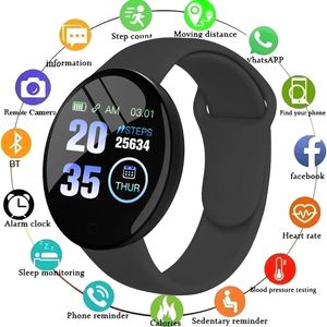 Pulseira inteligente 2024 etapa real contagem de moda alarm clock assistir bluetooth music rastrear esportes smartwatch Android D18