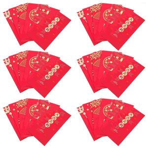 Embrulho de presente 36 PCs 2024 anos envelope do dinheiro do estilo chinês vermelho para