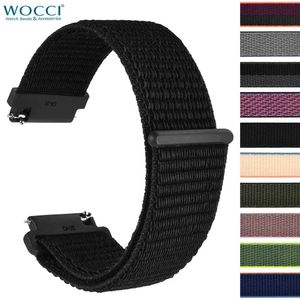 Watch Bands WOCCI nylon sports belt 18mm 20mm 22mm quick release strap suitable for men and women with hook and loop fasteners Q240510