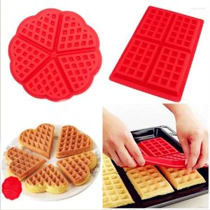 Pişirme Kalıpları 1 PC DIY Waffle Maker Silikon Kalıp Yapışmaz Mutfak Bakeware Kek Kalıp Yapımcıları Fırın Yüksek Sıcaklık Seti