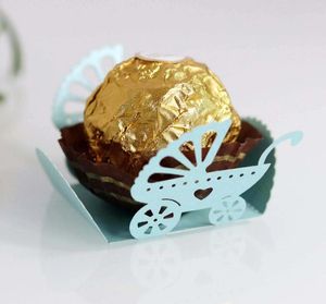 Party Favor 100st Baby Carriage Laser Cut Cupcake Wrapper Liner Baking Cup Chocolate Bar Cake For Wedding Birthday Decoration