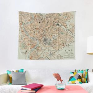 Tapestries Vintage Map Of Rome Italy (1911) Tapestry Home Decor Accessories Tapete For The Wall Outdoor