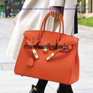 Birkinbag Designer Birkis Borse Borsebags Qiandian First Layer Cowhide 2024 Nuova borsa da donna in pelle grande capacità Han ha frj kellyity