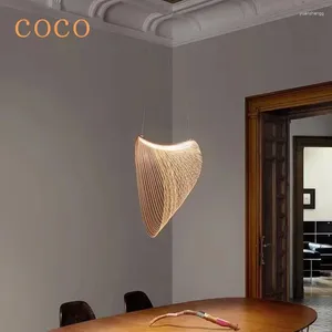 Lampadari moderni registro creativo semplice arte in legno a forma di luce appesa utilizzata nel soggiorno shoom home decoration illuminazione