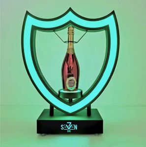Rechargeable Green Light Dom Perignon Champagne Bottle Presenter Shield Glorifier Display VIP Service for Nightclub Bar Party