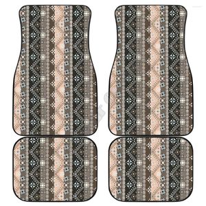 Mattor Brown Boho Ethinc Car Floor Mats 3D Tryckt mönster Passar för de flesta anti -glidfärgade