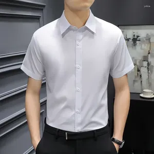 Men's Dress Shirts For Men Short Sleeve Oversize Man Shirt White Clothing Summer Original Regular Tops Fashion 2024 Trendyol Sale Social Xxl