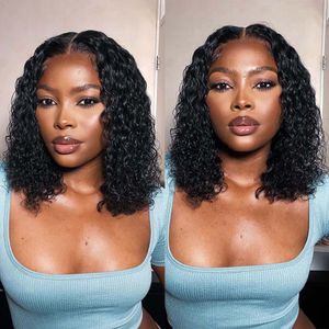 Deep Wave Bob Wig Lace Frontal Wig Human Hair Natural Hairline Peruvian Remy Curly Short Bob Lace Wig Preplucked Baby Hair