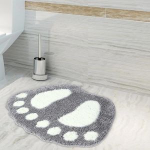 Badmattor 1pc grå luftig bomullsgolvförstärkt absorptionsförmåga icke-halkgrepp ingångar sovrum badrum dekorativa plysch mattor heminredning