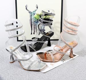 Sandals Spiral Strap Highheeled para exportação plus size 2022 Summer Moda Rhinestone Spring Belt Women039s SandalSsandals6132571