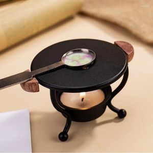 Candle Holders Retro Sealing Wax Furnace Stove Tripod Fire Paint Seal Stamp Stick Warmer Pot Melting Glue DIY Craft