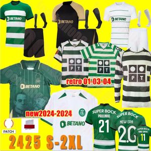 24 25 25 Ronaldo Sporting CP Lizbon Soccer Jersey 01 02 03 04 Retro Viktor Gyokeres Paulinho Pedro Goncalves Ousmane Diomande Hidemasa Morita Marcus Edward