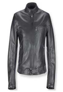 Jaquetas de couro masculinas Concisa Jackets clássicos slim Zipper ajustável no punho Top Good 7425323