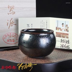 Zestawy herbaciarskie Master Chen Zuochun Temmoku Glaze Jian Zhan Teacup Ceramic Fambe House House House Słynna filiżanka herbaty duża