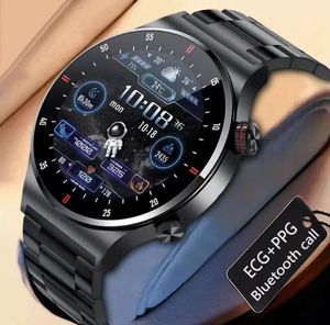 Nya Bluetooth Smart Watches QW33 Smartwatch ECG PPG Business rostfritt stål Remsvattentät herrklocka