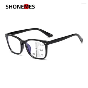 Sunglasses ShoneMes Multifocal Reading Glasses Anti Blue Light Square Eyeglasses Progressive Presbyopic Eyewear Diopters 1 1.5 2 3 3.5 4