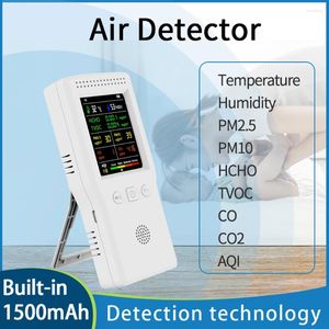 Meter Luftqualität Detektor 9 in 1 Temperaturfeuchtigkeit PM2.5 PM10 HCHO TVOC CO2 AQI mit Hintergrundbeleuchtung LCD -Farbanzeige